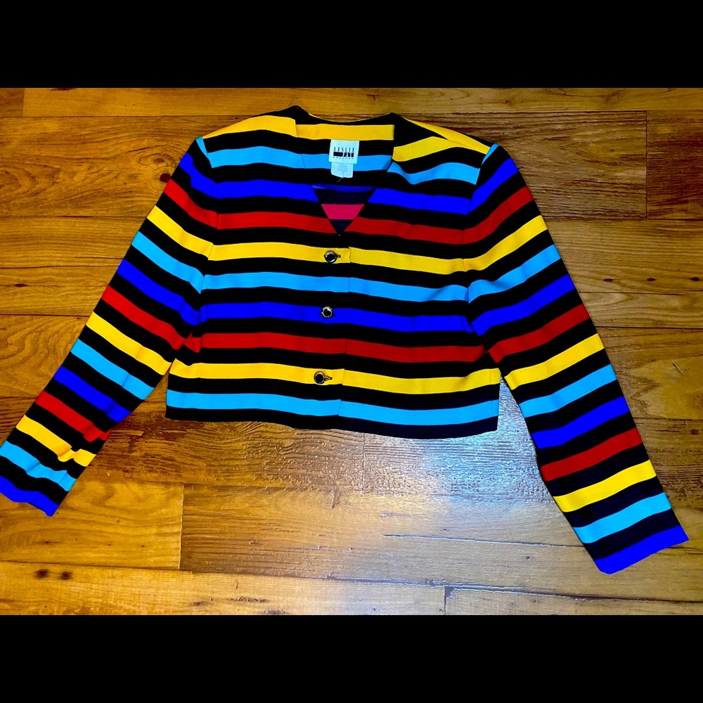 Color block crop top blazer
